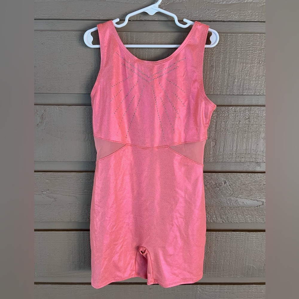 Cat and Jack coral gymnastics boy short leotard